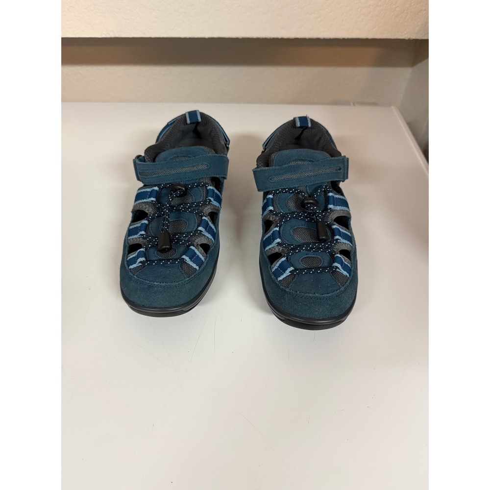 Orthofeet 875 Delta Women 7.5 B Blue Suede Orthotic Walking Athletic Sandals